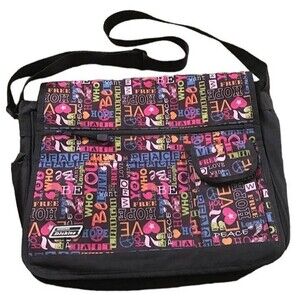 Dickies Messenger Backpack Bag Laptop Adjustable Shoulder Crossbody Pink Black